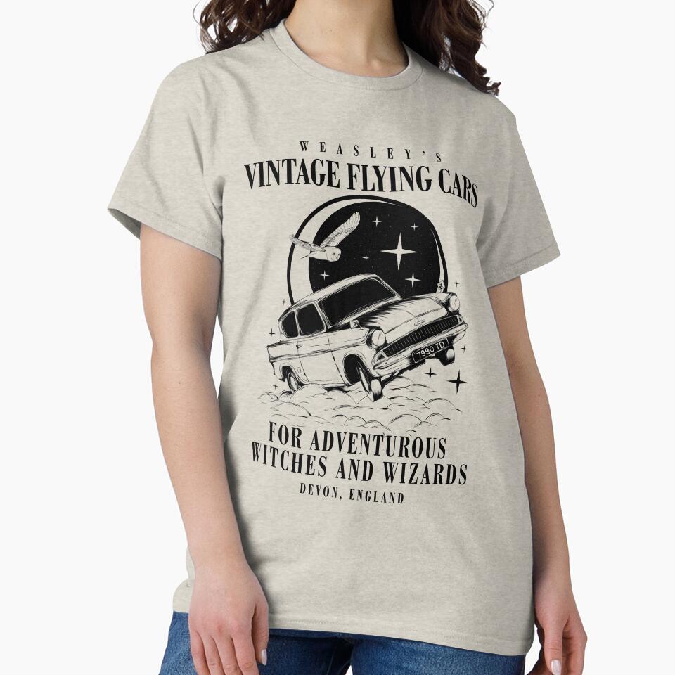 Vintage Flying Cars by Slythh Unisex , , , Long Sleeve Tee