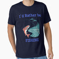 I'd Rather Be Fishing Funny Fishing T-Shirt for Anglers by WearFine
