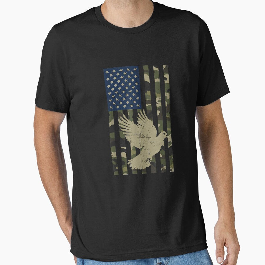 Dove Hunting Camo American USA Flag by goombi-creative