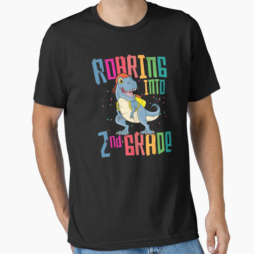 2nd Grade T Rex Roaring Back to School T-Shirt Dinosaur Boy by 14thFloor