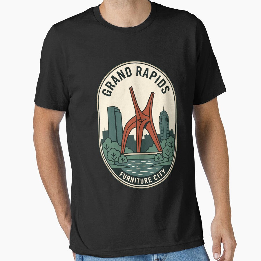 Grand Rapids Michigan Furniture City Vintage Travel Badge by k3rstman1