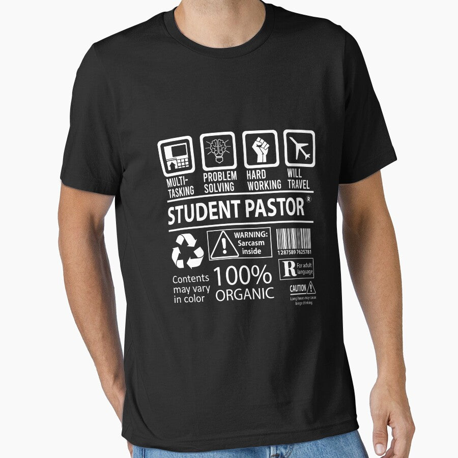 Student Pastor T Shirt - MultiTasking Certified Job Gift Item Tee by sabinacsnm