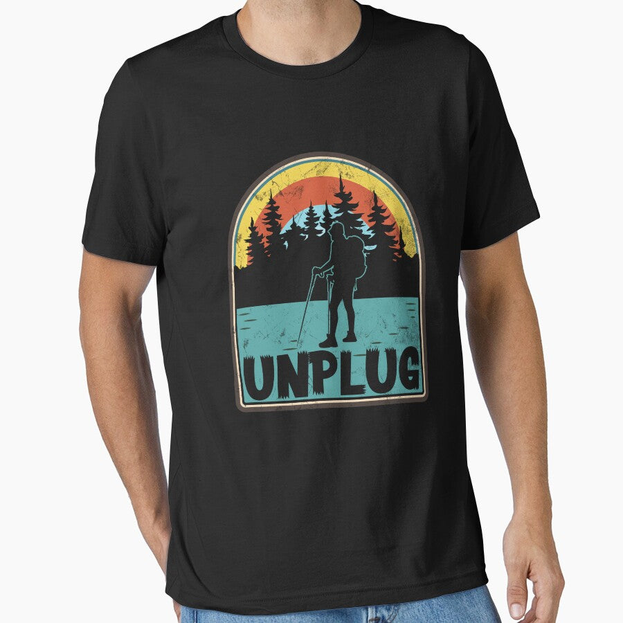 Unplug Hiking Apparel Hiker Funny Outdoor Enthusiast by Marie-Fernandez