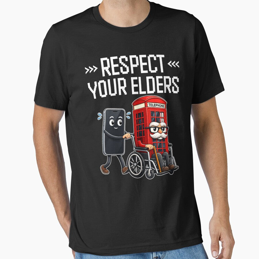 Respect Your Elders, Smartphone, Phone Booth, Retro Tech by happiecatstore