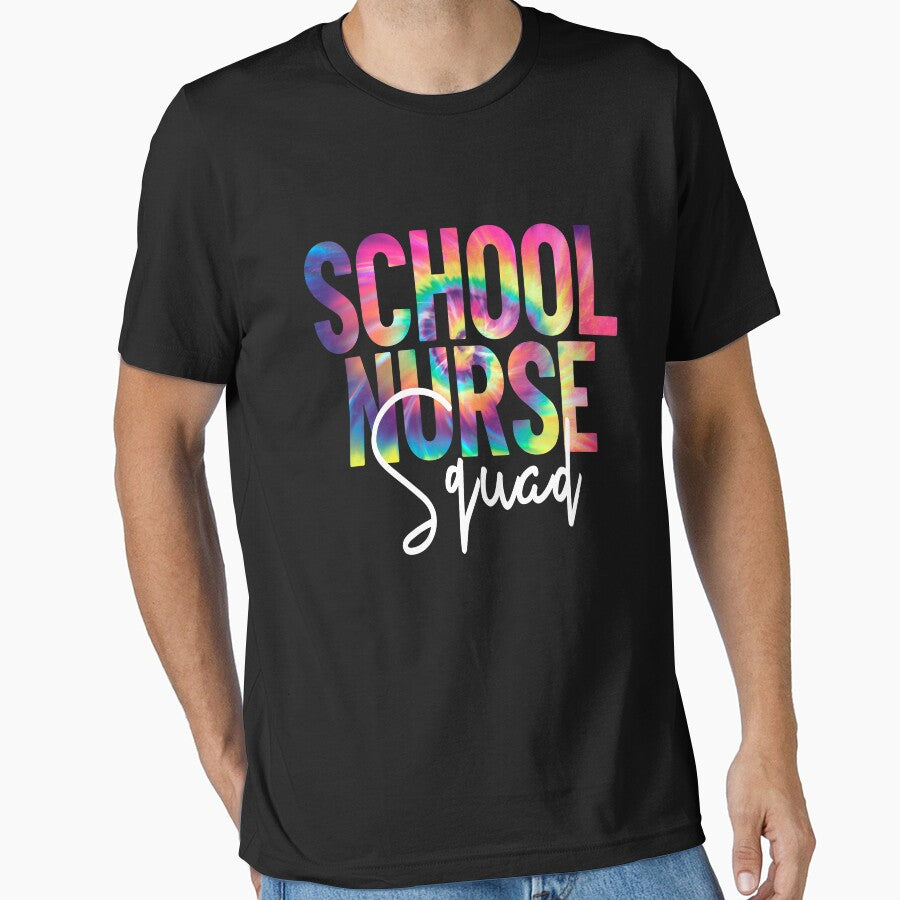 School Nurse Squad Gift Cute Tye Dye School Nurse Gear by DynamicDesign