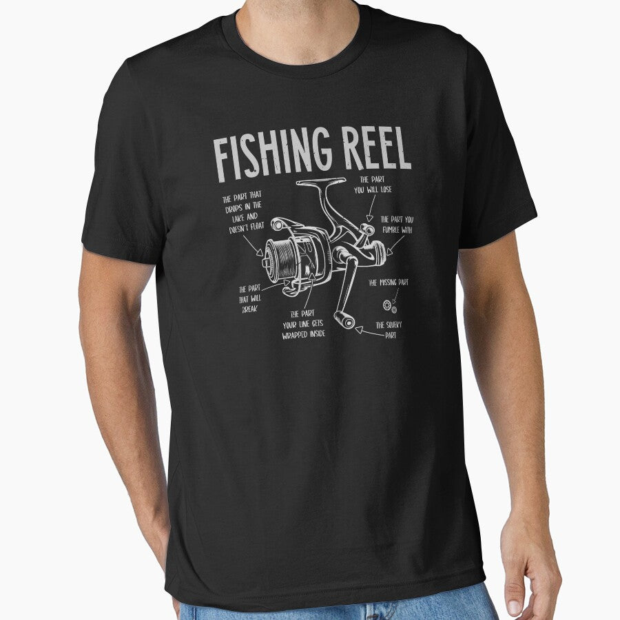 The Parts Of A Fishing Reel Funny Fisherman Angler Humor by StickChic