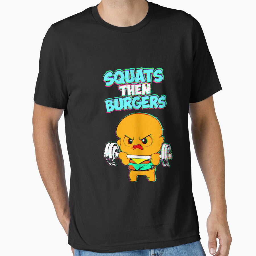 Squats Then Hamburgers Gym Kawaii Humor by AstronautMerch