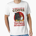 BLACK CAT DRINK COFFEE IT TAKE A LOT OF COFFEE TO BE A SOFT DEVELOPER SHIRT1 by NormaEng