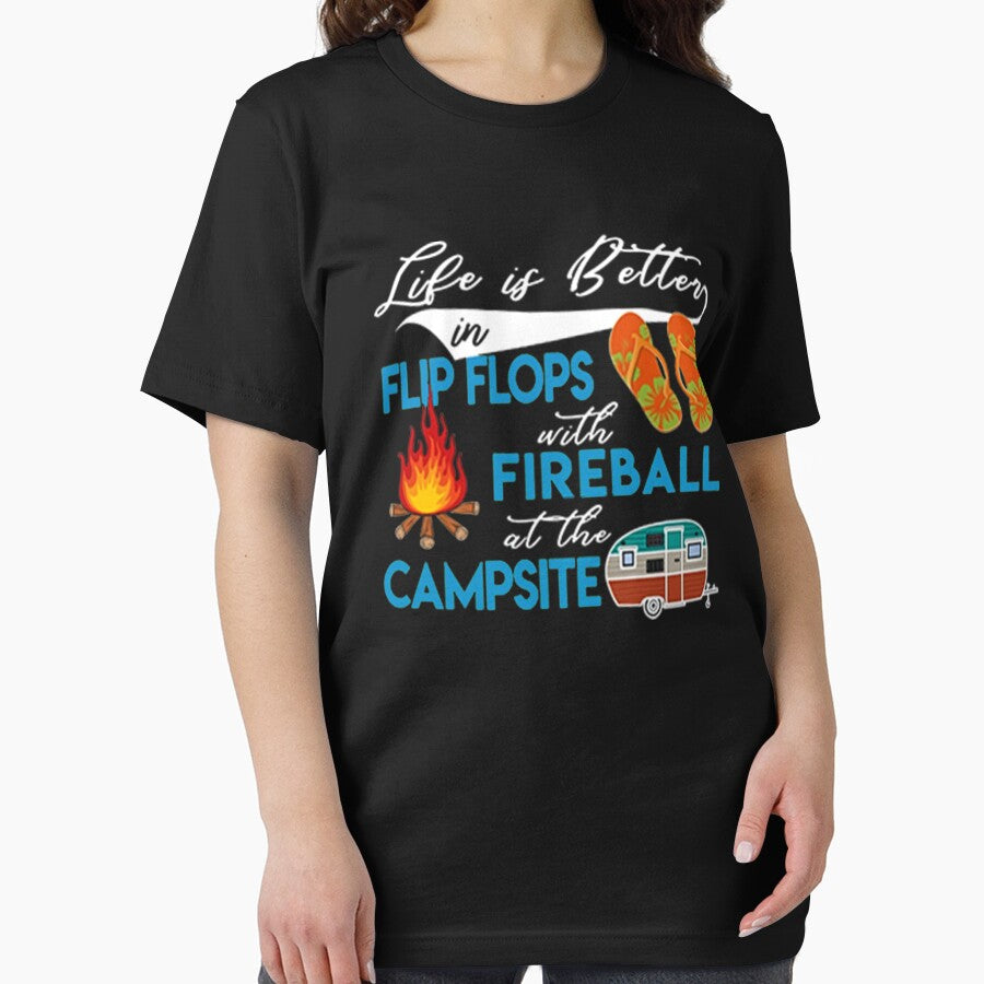 Life is Better in FLIP FLOPS with fireball at the campsiteL by DR-STORE