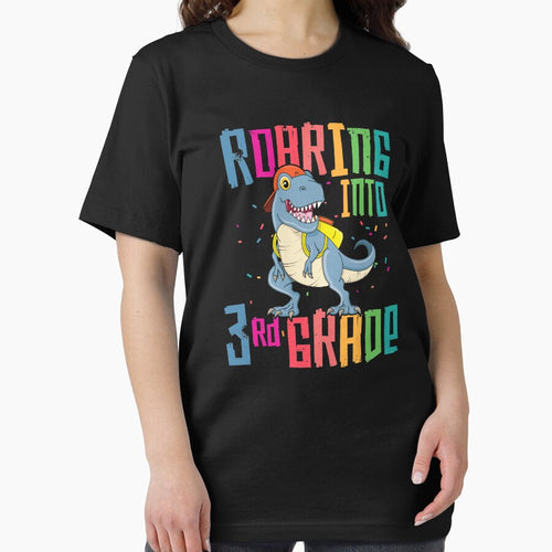 3rd Grade T Rex Roaring Back to School T-Shirt Dinosaur Boy by 14thFloor