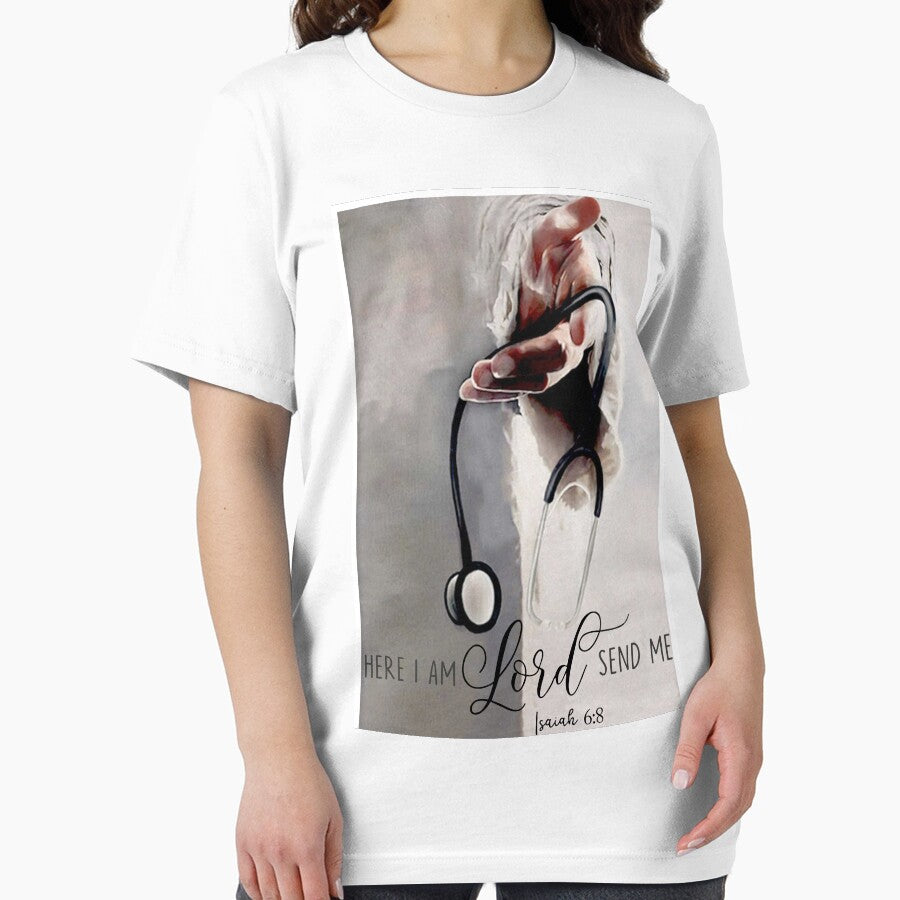 Here I Am Lord Send Me - God’s Hand Nurse - Jesus hold stethoscope by jamesshop079