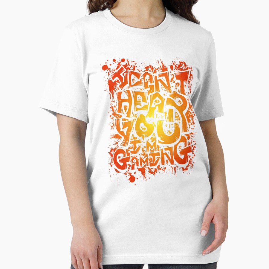Funny Graffiti Gamer Quote Graphic - Orange Red Splatter Gaming Art by abdallatigle