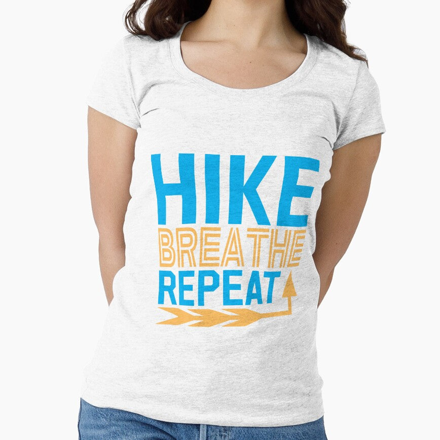 Hiking Lover: Hike Breathe Repeat Typography Design by Techflare