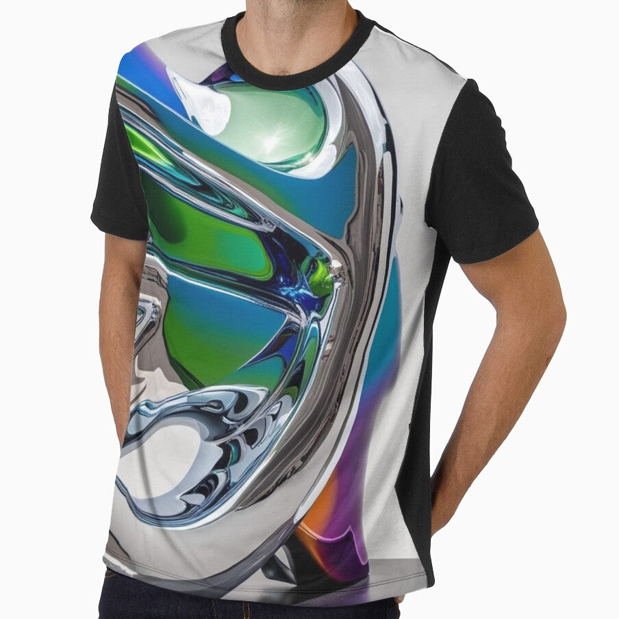 Futuristic Chrome Abstract in Blue, Green, and Purple by Harmonic_Layers