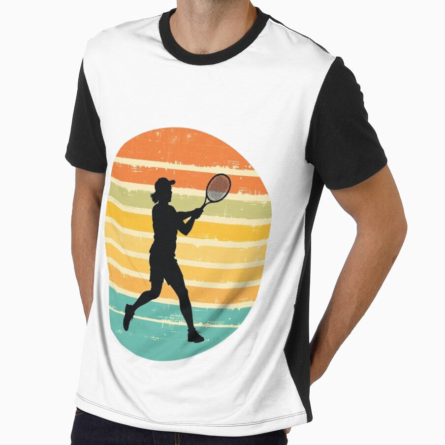 Vintage Tennis Player Retro Sunset Vibes by Kia Blaze