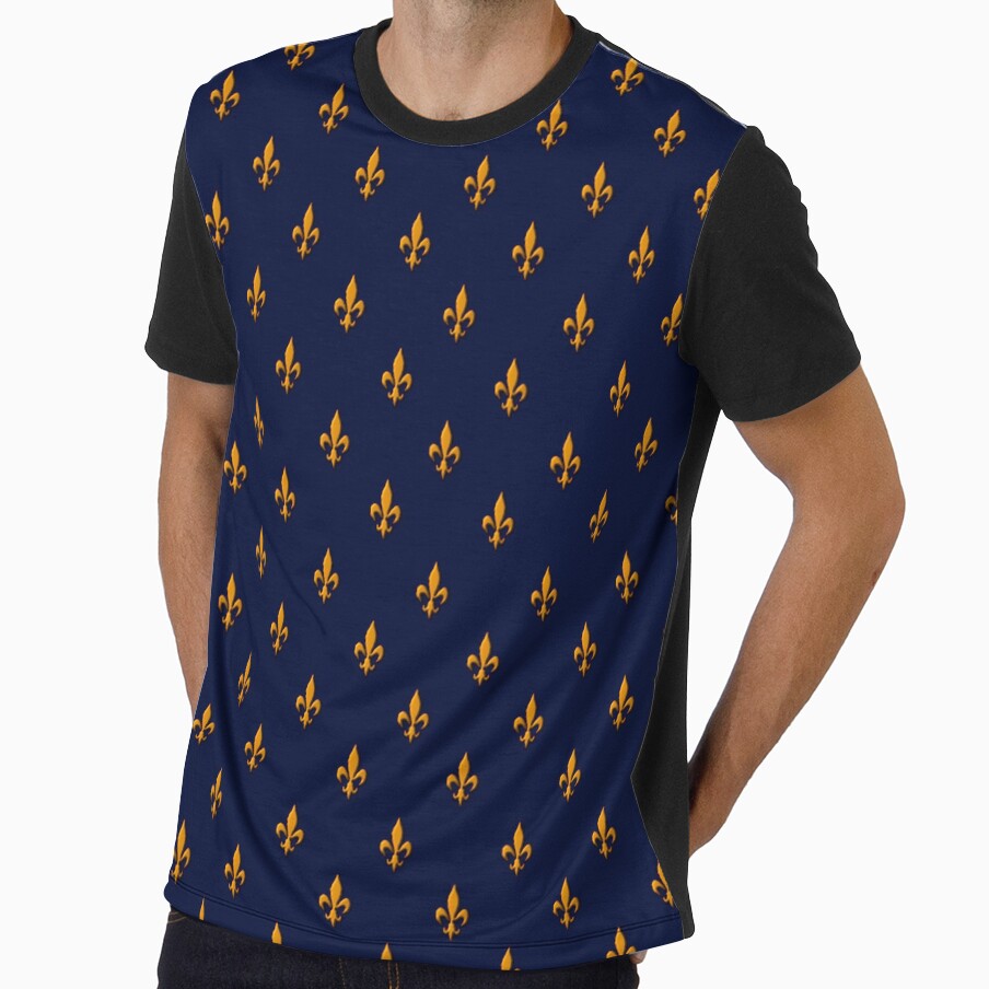 Blue & Orange Fleur-de-Lis Pattern by Jared Davies