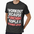 I Workout Because Punching People Is Frowned Upon — Funny Gym Sticker by AnkerShopping