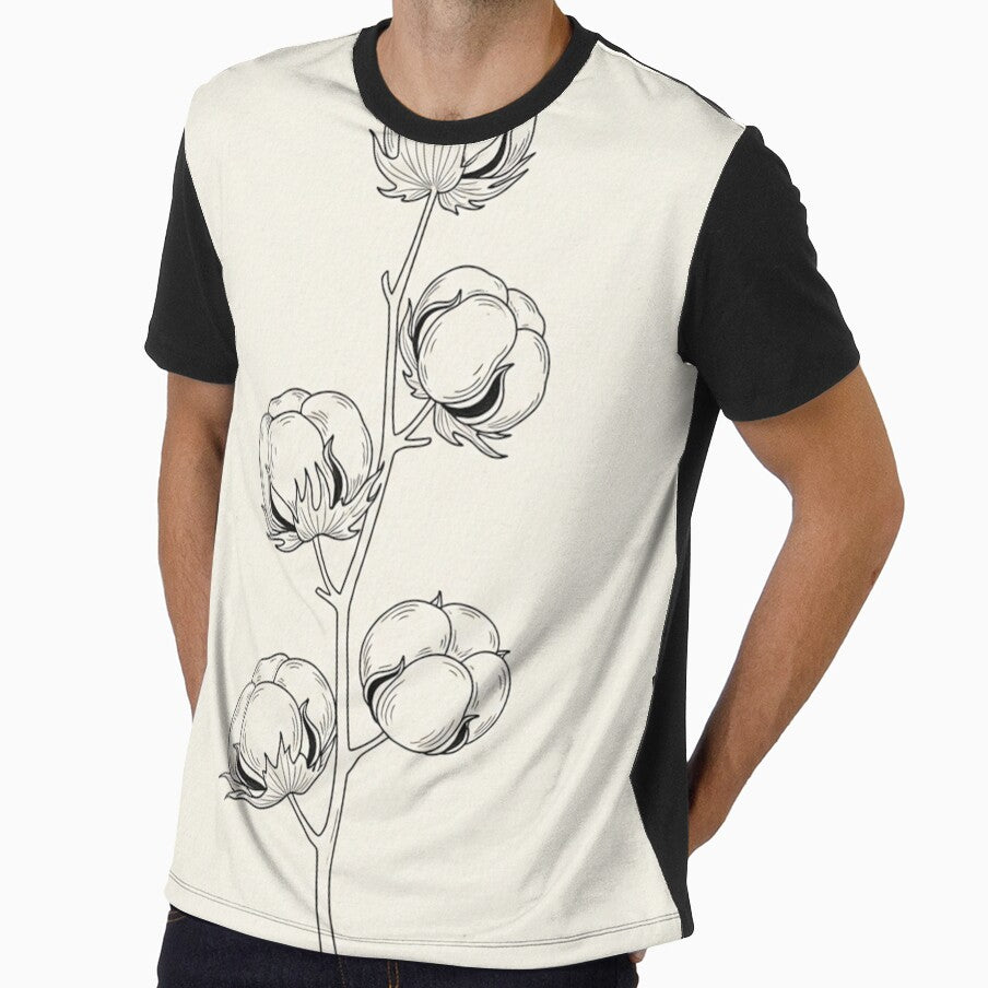 Minimalist Cotton Boll: Fine Line Botanical Illustration by TheDenimArt