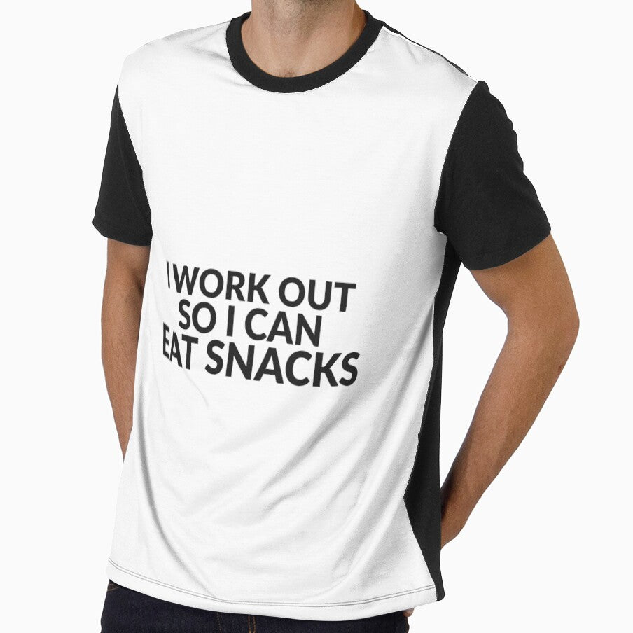 I Work Out So I Can Eat Snacks Funny Gym Tee by Babelon