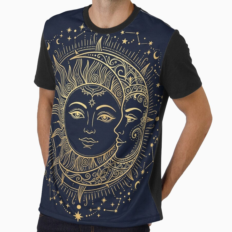 Celestial Sun and Moon Face Gold by AEVORI
