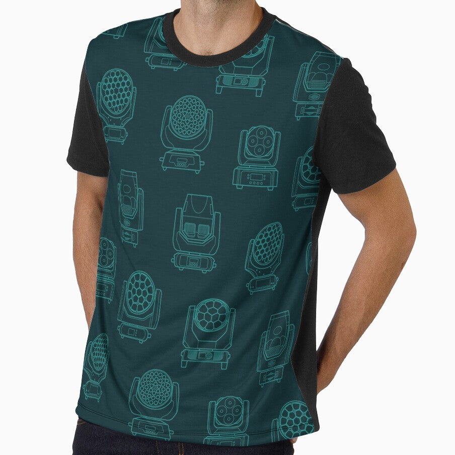 Horizontal Green Moving Head Blueprint Pattern by drTerrens