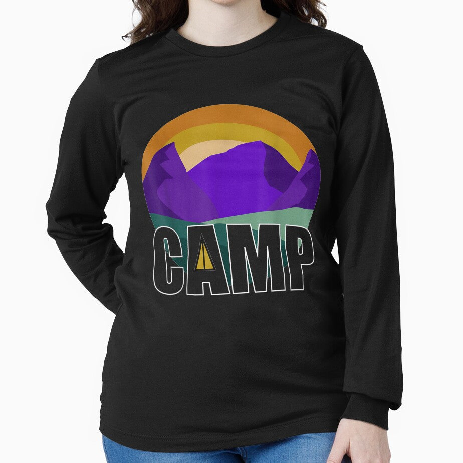 Camp With Purple Mountains Outdoor Scene And Sunset by beatabea