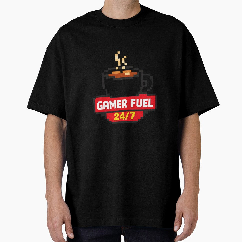 Gamer Fuel 24/7 Coffee Gamer Shirt Funny Gaming Energy Design Pixel Gamer Aesthetic by RespawnCult
