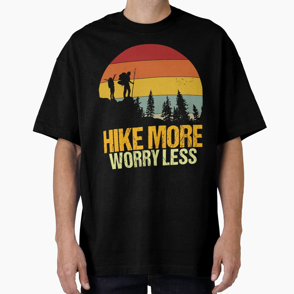 Hike More Worry Less Couple Hikers Matching by amishacreates