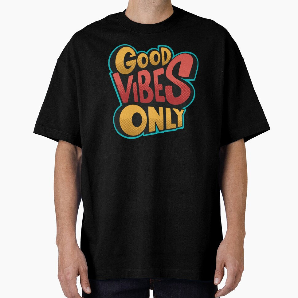 Good Vibes Only Retro Pop Typography - Colorful 90s Aesthetic Quote by twelvten