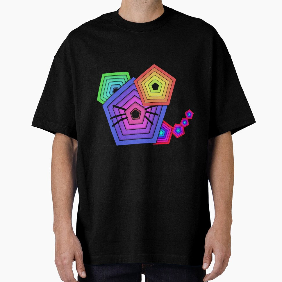 Pentagonal Purr: Overlapping Cat with Tail by EnjoYarty