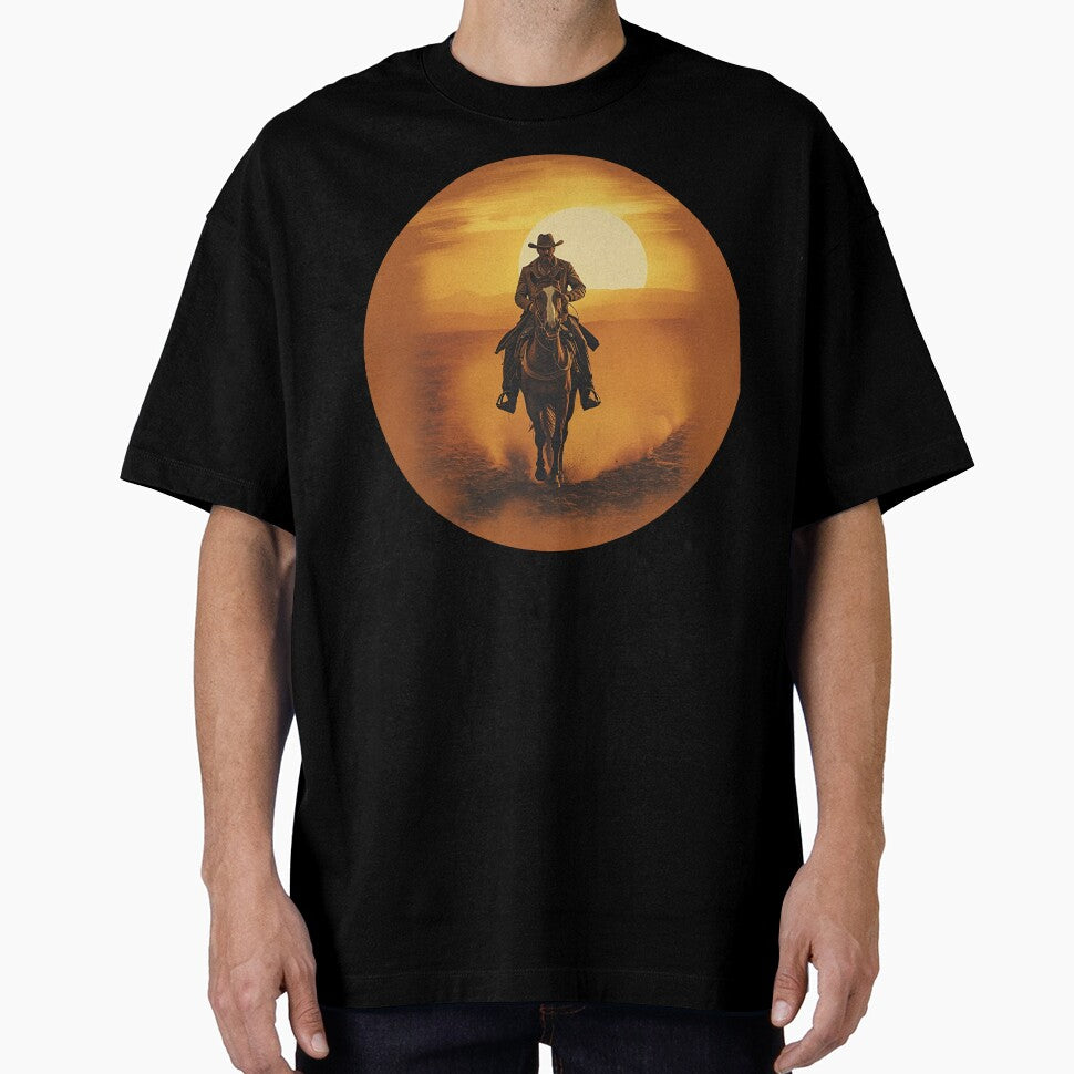 Cowboy Riding Into the Sunset by EsolinNova