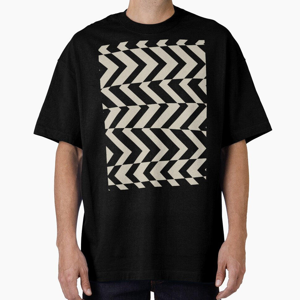 Black and Tan Retro Chevron Stripe Pattern Pairs DE 2022 Popular Color Doric White DET641 by ColorOfTheYears