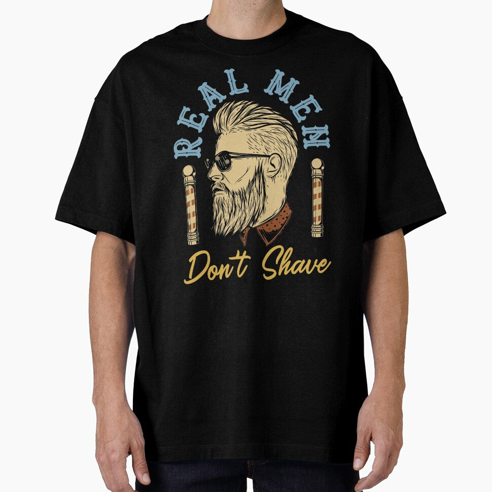 Real Men Don't Shave Barber Vintage Barbershop Retro Illustration by MemphisCenter