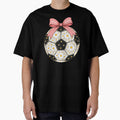 Floral Soccer Ball Pink Bow by GenesixDesign Unisex , , , Long Sleeve Tee