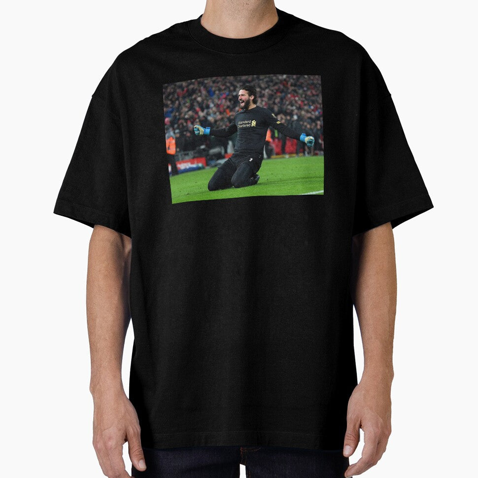 Alisson Becker Liverpool v Man United Celelbration by thebcarts Unisex , , , Long Sleeve Tee