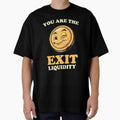 Crypto Degen Exit Liquidity Funny Bitcoin Trading Retro T-Shirt - Winking Gold Coin Financial Meme by VectorForge