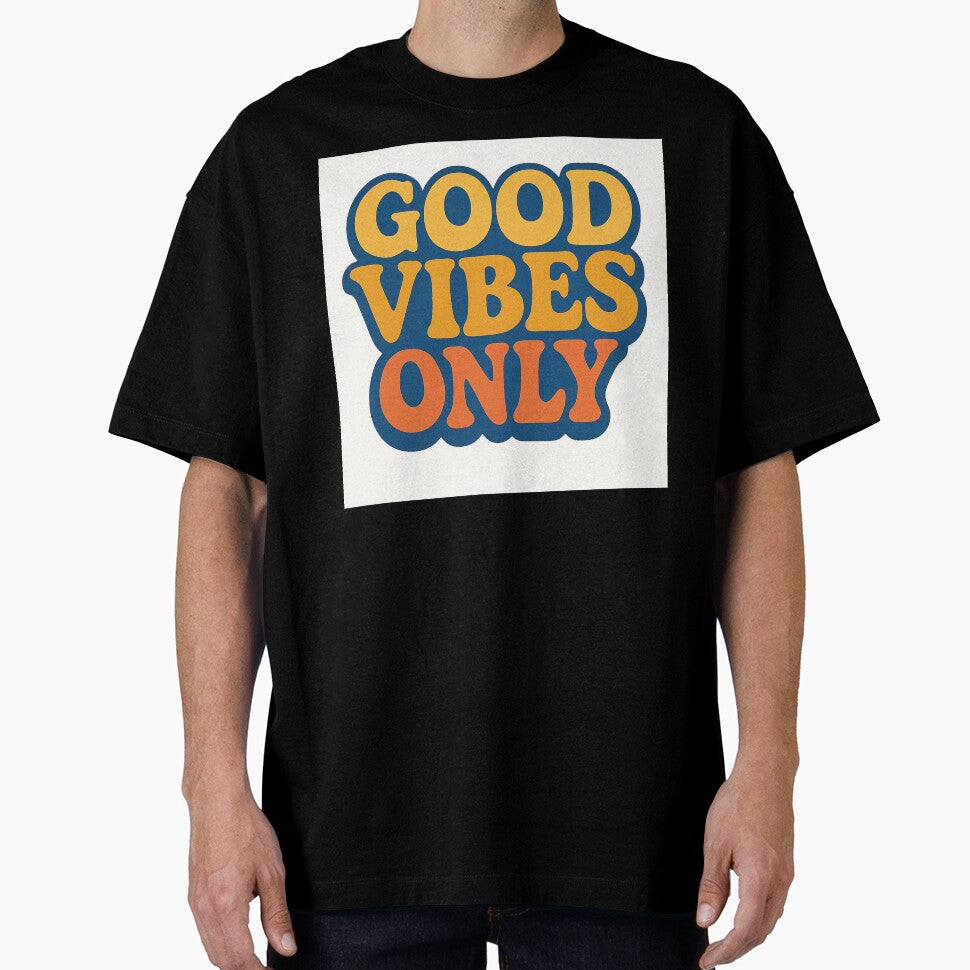 Good Vibes Only Retro 70s Style Positive Quote Typography – Groovy Vintage Design for Stickers, T-Shirts & Gifts by AKurita