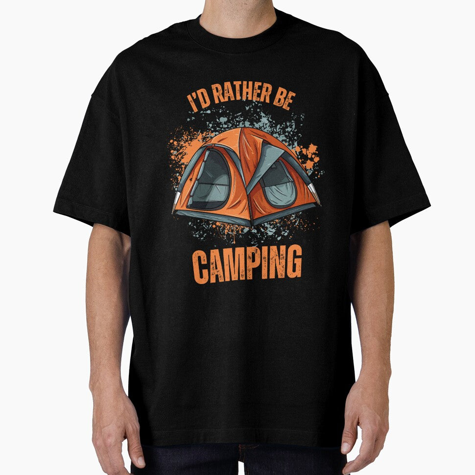 I'd rather be Camping (Orange/Gray) by BLTeesNmore
