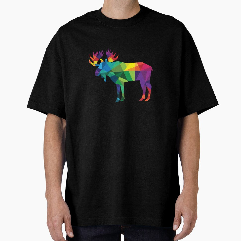 Moose colorful low poly art HUNTING theme- hunters gift by taaddison50