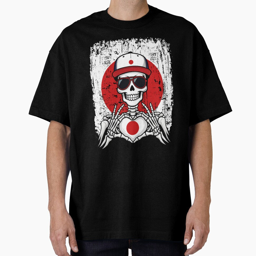 Japan Pride Skeleton Art Tee by Colorful Designs Unisex , , , Long Sleeve Tee