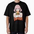 Cute girl eating a hamburger by JonelleTshirts