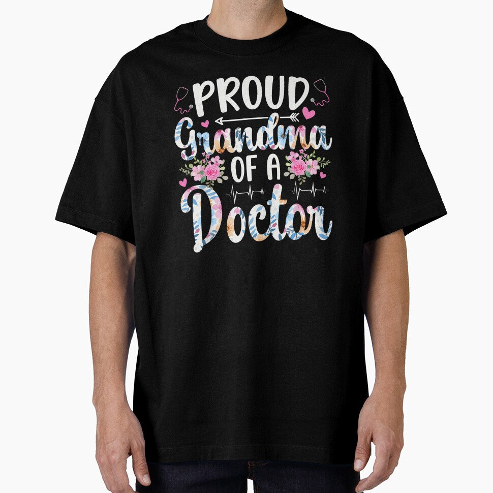 Proud Grandma of a Doctor Floral Stethoscope Medical Graduation Grandmother Gift Idea by StanaLuis