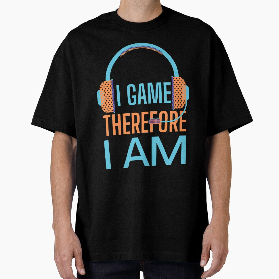 I Game Therefore I Am Orange Headset by SweetAndSpice