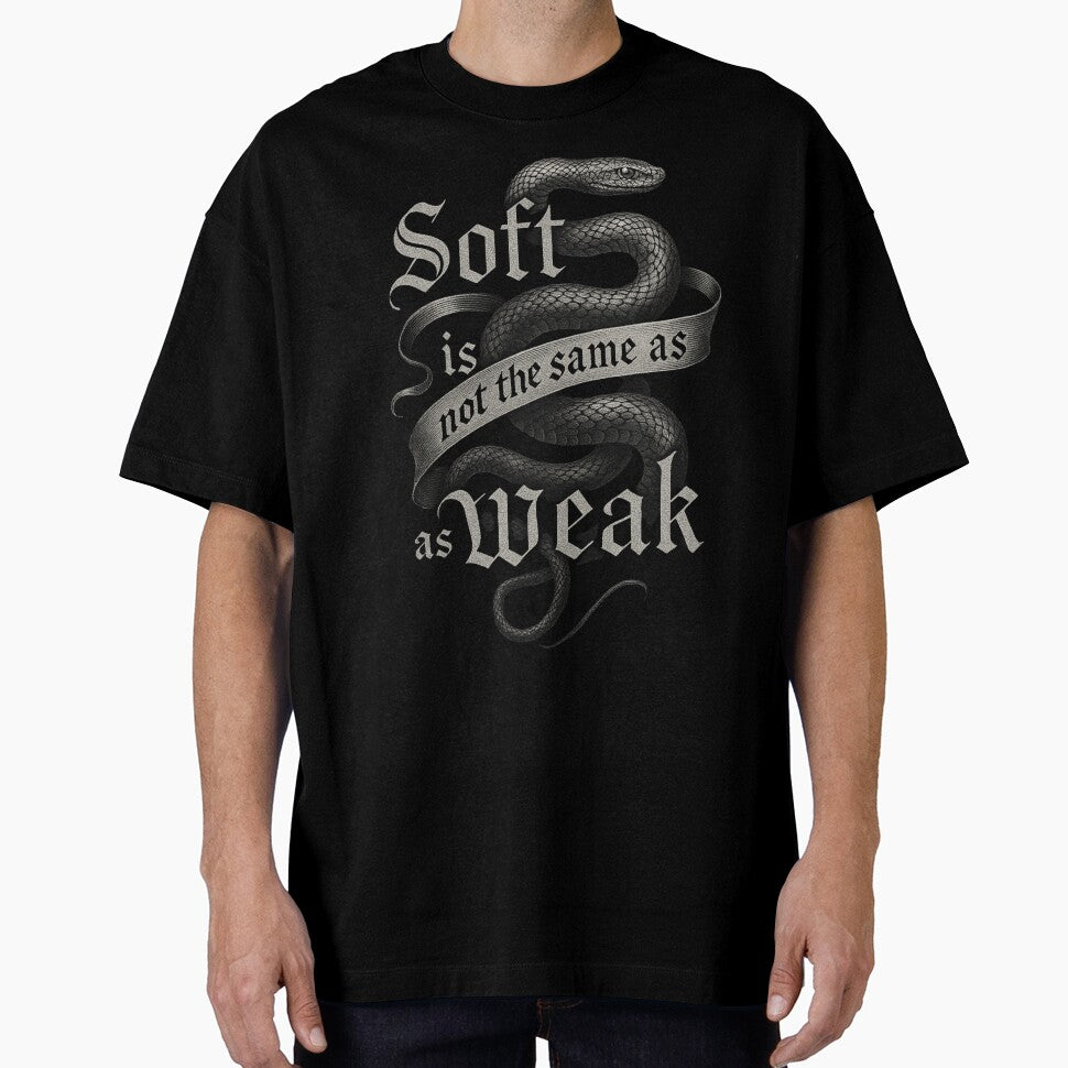 Soft Is Not Weak – Gothic Snake Empowerment Design by Mouraludia