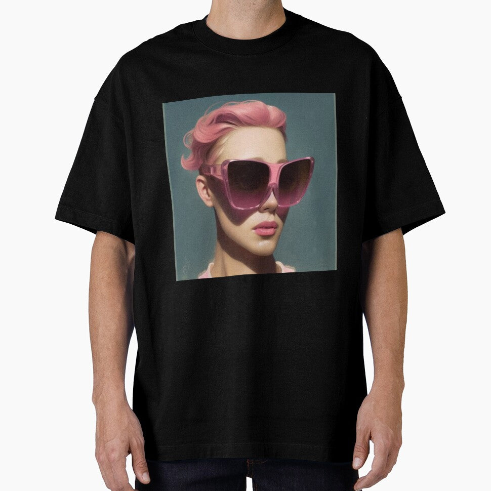 Portrait of Woman with Large Pink Sunglasses by katiebca2