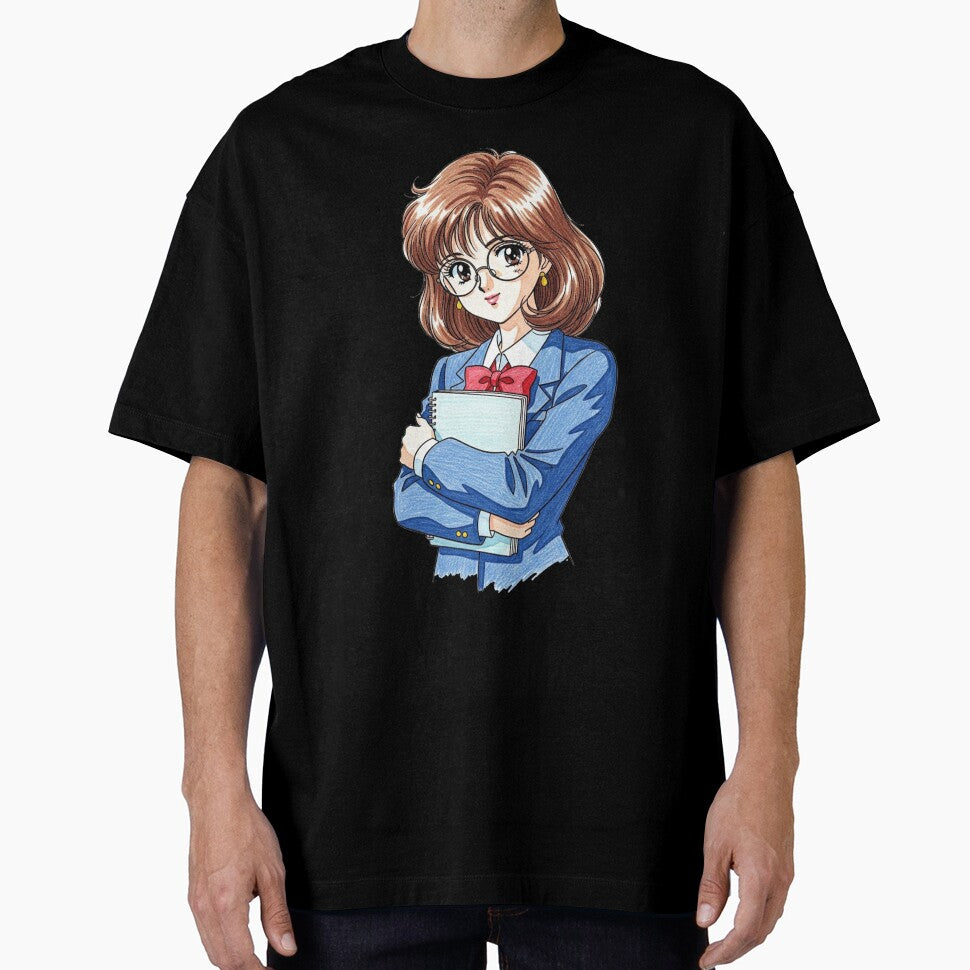 Retro Anime Aesthetic Student Girl by JonelleTshirts