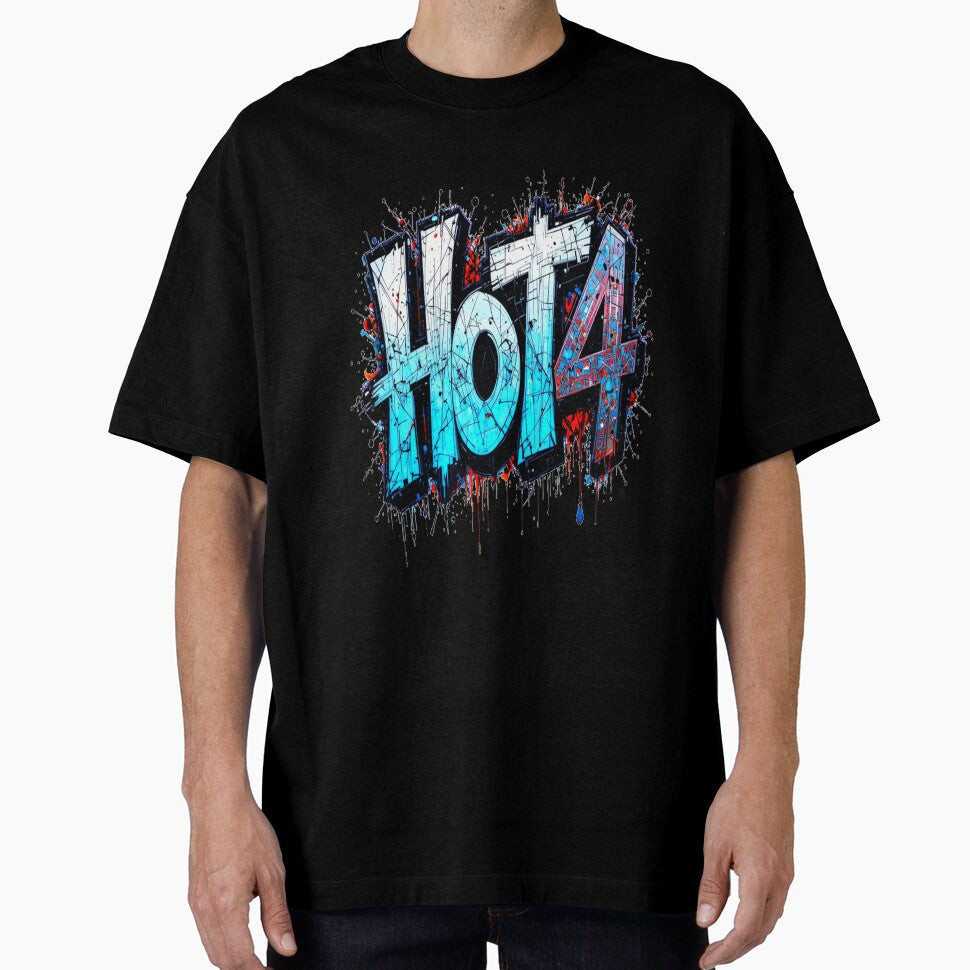 Hot 4 Graffiti Text Design in blue-white-red by Hot4Shirt