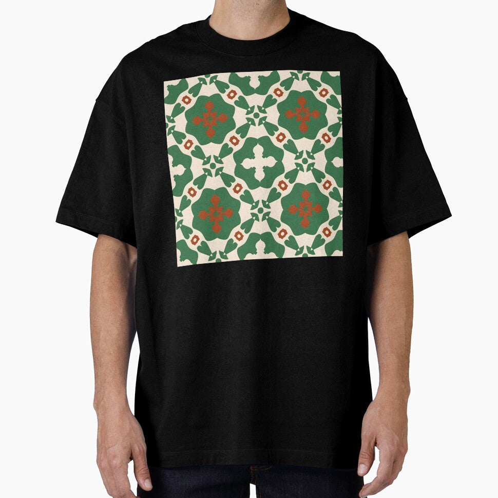 Aesthetic MATCHA Mosaic Beautiful Pattern pattern with flowers green by Catophile