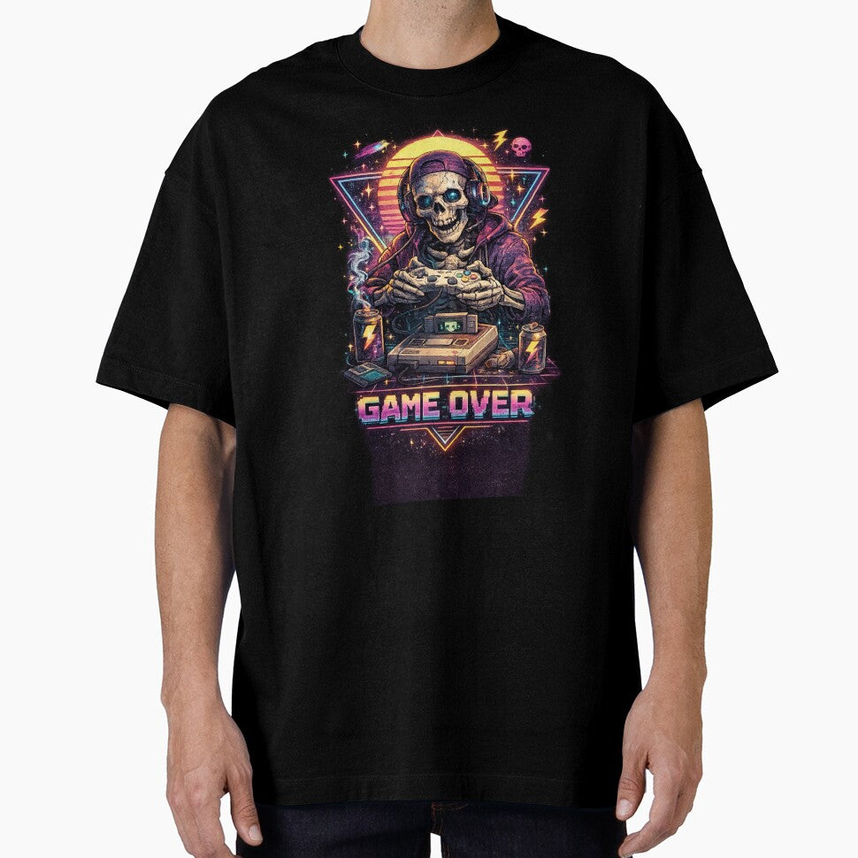 Retro Skeleton Gamer Game Over by neonvael
