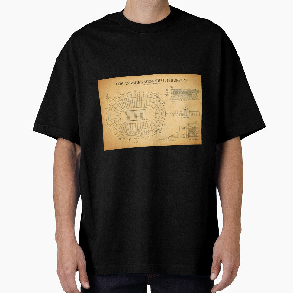 Los Angeles Memorial Coliseum (Aged Parchment) by BGALAXY Unisex , , , Long Sleeve Tee